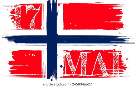 Norway 17th of May Flag Constitution Day Vector Background