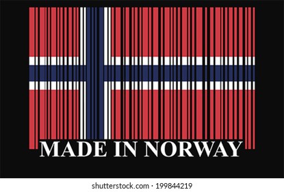 Norway barcode flag, vector