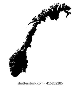 Norway black map on white background vector