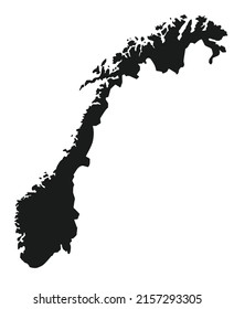 Mapa negro de Noruega. ilustración vectorial