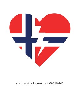 Norway broken heart flag icon