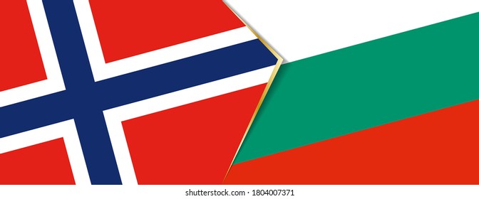 Norway and Bulgaria flags, two vector flags symbol of relationship or confrontation.