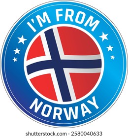 I'm From Norway. Can be used as a sticker or a badge on bikes, helmets, cars, tail box on bikes, suitcase, backpacks, keychains and more.
