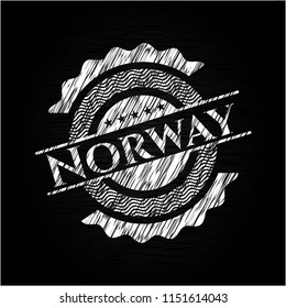 Norway chalkboard emblem written on a blackboard