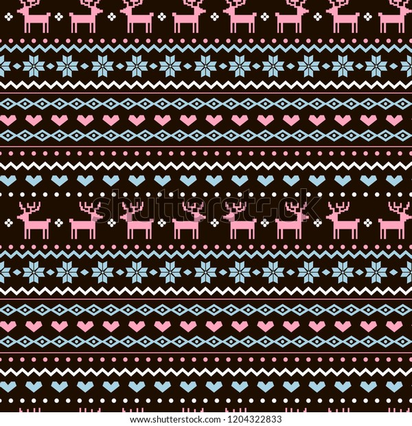 Norway Christmas Festive Sweater Fairisle Design Stock Vector (Royalty ...