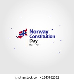 Norway Constitution Day Flag Vector Template Design Illustration