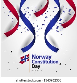 Norway Constitution Day Flag Vector Template Design Illustration