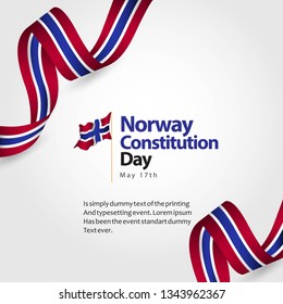 Norway Constitution Day Flag Vector Template Design Illustration