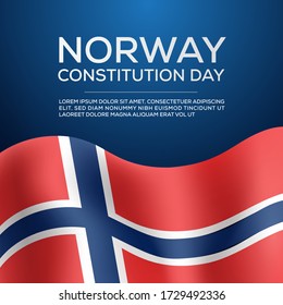 norway constitution day on 17 may with norway flag poster