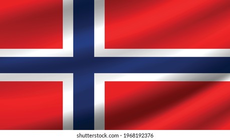 norway country flag design vector wavy flag vector 