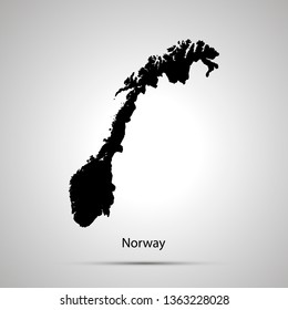 Norway country map, simple black silhouette