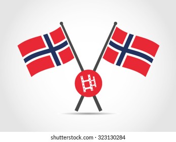 Norway Crossed Flag Emblem Cinema Industry