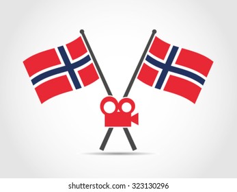 Norway Crossed Flag Emblem Film Industry