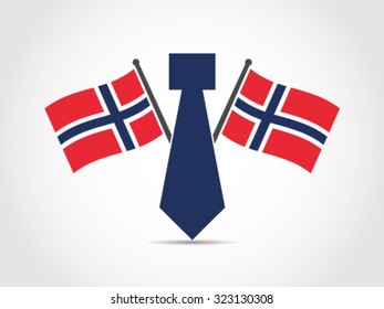 Norway Crossed Flag Emblem Job