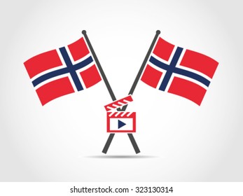 Norway Crossed Flag Emblem Movie Maker