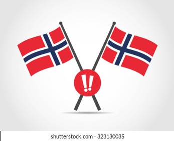 Norway Crossed Flag Emblem Sensation