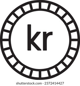 Norway currency black vector high quality files 