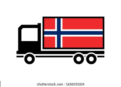 norway delivery truck on a white background