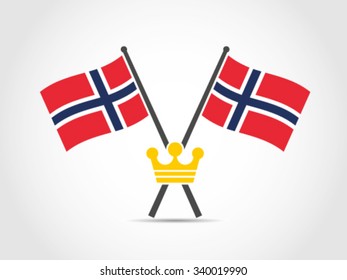 Norway Emblem Flag Crown
