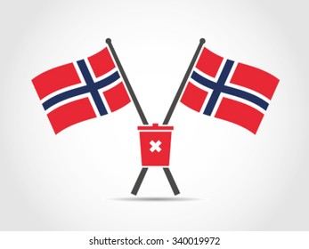 Norway Emblem Flag Dump Waste Management