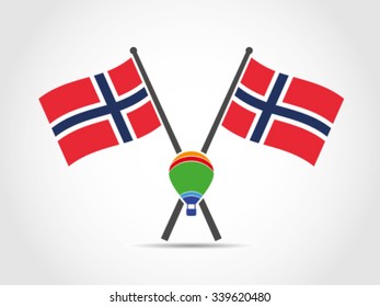 Norway Emblem Flag Hot Balloon Vacation
