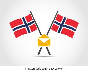 Norway Emblem Flag Mail