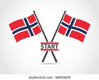 Norway Emblem Flag Start Line