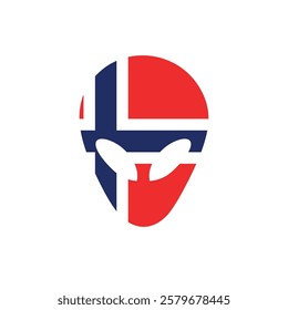 Norway face mask flag icon