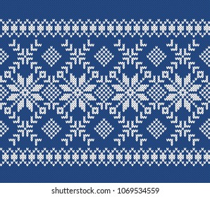 Norway Festive Sweater Fairisle Design. Seamless Knitting Pattern