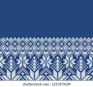 Norway Festive Sweater Fairisle Design. Seamless Knitting Pattern