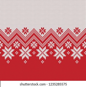 Norway Festive Sweater Fairisle Design. Seamless Knitting Pattern