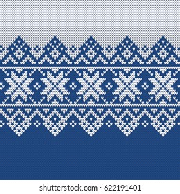 Norway Festive Sweater Fairisle Design. Seamless Knitting Pattern