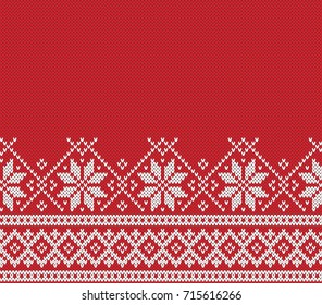 Norway Festive Sweater Fairisle Design. Seamless Knitting Pattern