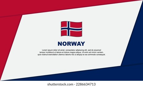 Norwegische Vorlage für abstrakte Hintergrunddesigns für Flaggen. Norwegen Independence Day Banner Cartoon Vektorgrafik. Norweger-Banner