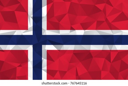 Norway flag. Abstract Polygon Geometric Shape Background. Vector eps10.