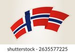 Norway Flag in Abstract Ribbon Shape, National Symbol of the Norway. This vector is ideal for use in national events, Independence Day, international sports competitions.