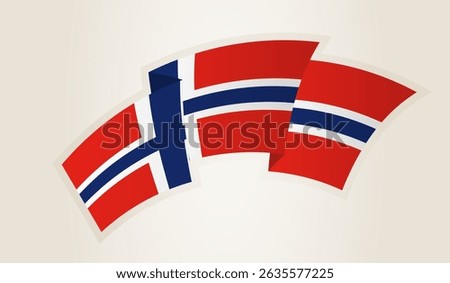Norway Flag in Abstract Ribbon Shape, National Symbol of the Norway. This vector is ideal for use in national events, Independence Day, international sports competitions.