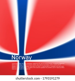 Norway flag background. Blurred pattern in the colors of the Norwegian flag. National poster, banner of norway. State cover, business booklet, flyer. Vector design