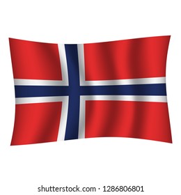 Norway flag background with cloth texture. Norway Flag vector illustration eps10. - Vector