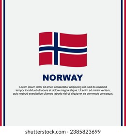 Plantilla de diseño de fondo de la bandera de Noruega. Cartel del Día de la Independencia de Noruega en medios sociales. Caricatura de Noruega