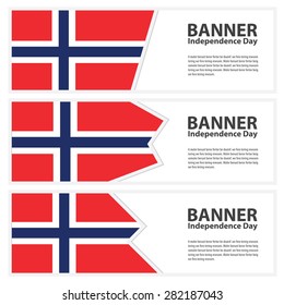 norway Flag banners collection independence day