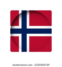 Norway flag - behind the cut circle paper hole with inner shadow.