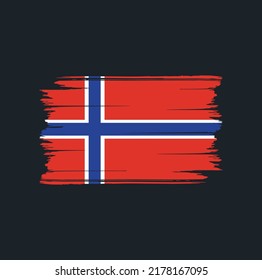 Norway Flag Brush. National Flag
