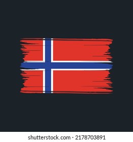 Norway Flag Brush. National Flag