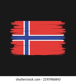 Norway Flag Brush. National Flag