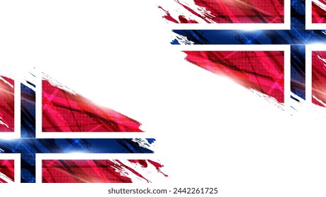 Norway Flag in Brush Paint Style with Halftone Effect. Norway National Flag Background with Grunge Concept