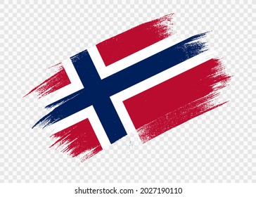 Norway flag with brush paint textured isolated  on png or transparent background,Symbol of Norway,template for banner,promote, design,vector,top gold medal winner sport country