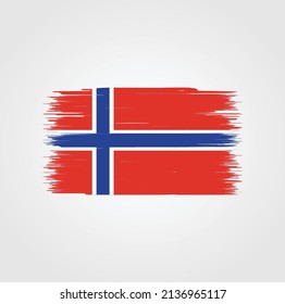 Norway flag brush strokes. National flag