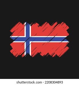 Colección pintada de trazos de pincel de bandera de Noruega