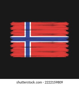Pintado de pincel de la bandera de Noruega